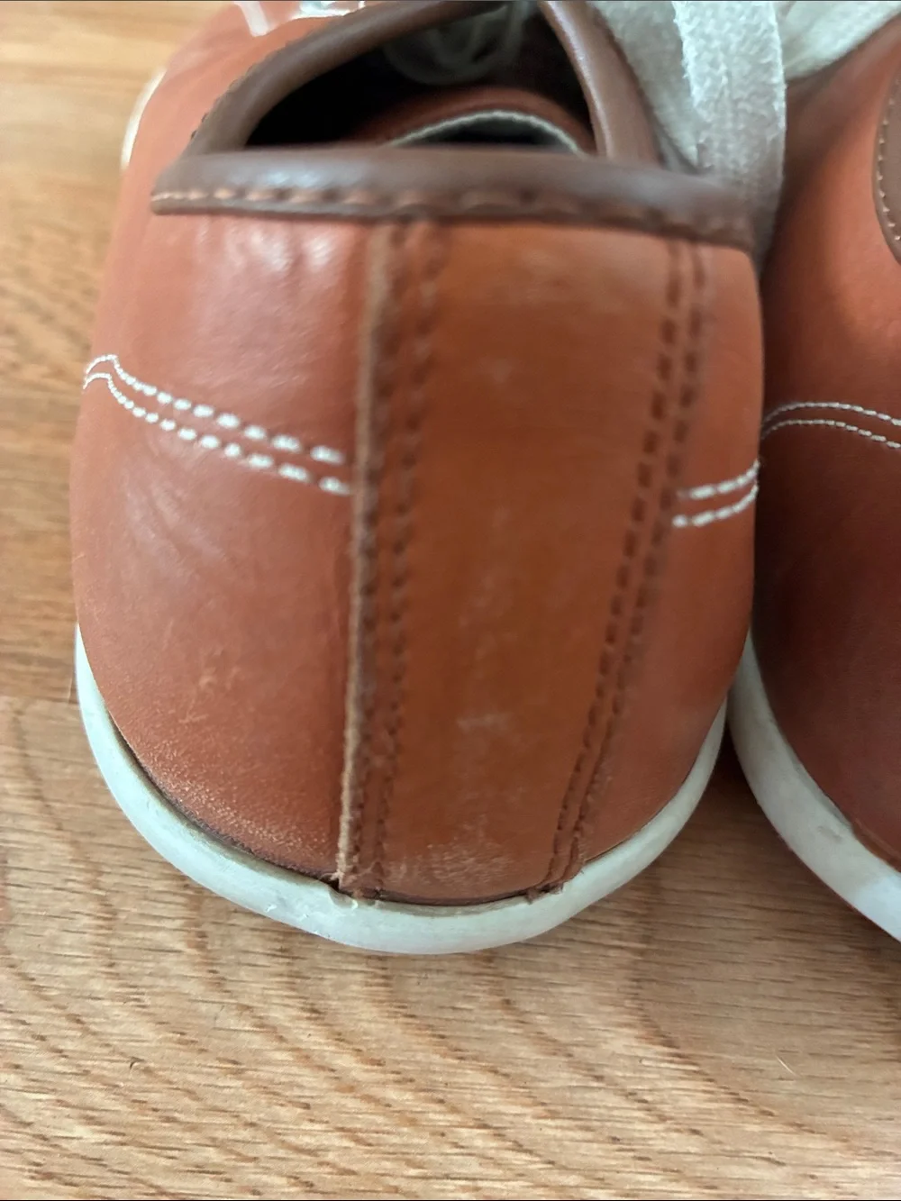 Cole Haan Men's Tan Brown Leather Low-Top Sneakers with White Accents